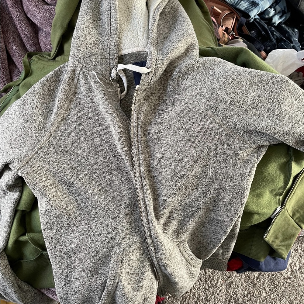 Gray zip up